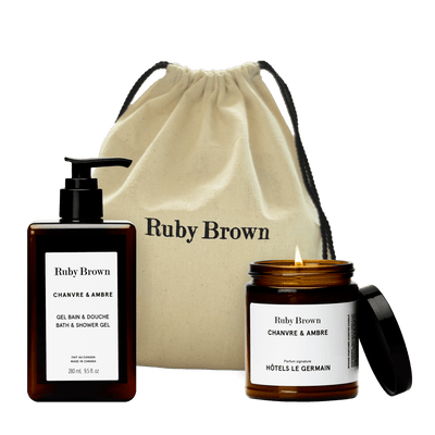 Gel Bain et Douche + Bougie Chanvre & Ambre - Ruby Brown